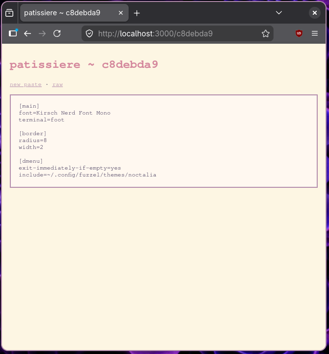 fuzzel config in patissiere